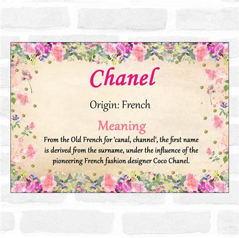 chanel word|what does chanel name mean.